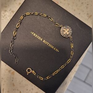 Freida Rothman Gold and Silver Medallion Bracelet